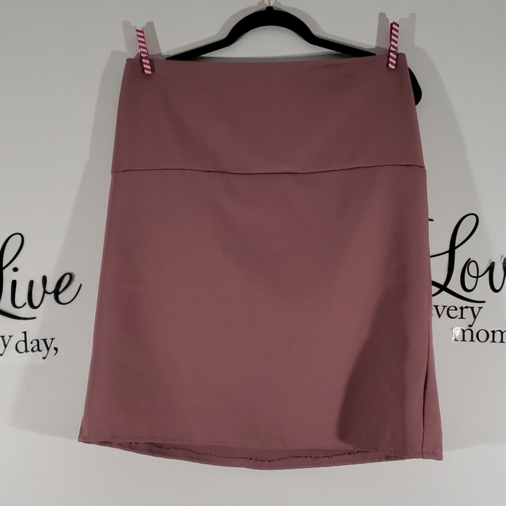 Pink high waist A-line skirt - 235